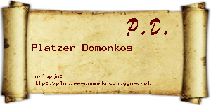 Platzer Domonkos névjegykártya